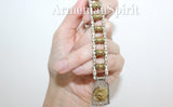 Rosary prayer heavy Sterling silver 925 gilded details  lion and star