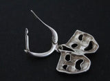 Earrings theatre mask happy sad Sterling silver 925