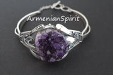 Silver 925 Set bracelet large With gemstone amethyst purple