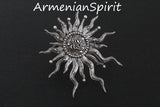 Silver sun ring 925 with long rays black silver Handmade