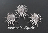 Silver sun set 925 Earrings English lock and ring black silver