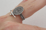 Ethnic earrings and ring round Sterling silver 925