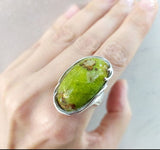 Ring Silver 925 salad green agate