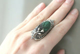 Discover the beauty of Armenian craftsmanship with our high quality 925 silver jewelry. Each piece is a vintage treasure, accented with a velvet green malachite ring and intricate filigree. Whether worn as a set or individually, our jewelry will make you feel like it's from your grandmother's treasured box. Shop now and add a touch of elegance to your collection.