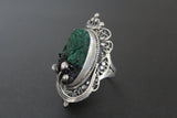 Transform your style with our stunning 925 silver jewelry from Armenia. This velvet green malachite ring and vintage filigree jewellery set will add a touch of elegance and charm to any outfit. Embrace the past and make a unique statement with our collection, reminiscent of treasures from your grandmother's jewelry box.