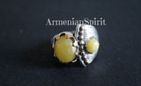 Silver 925 ring jadeite yellow