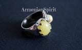 Silver 925 ring jadeite yellow