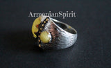 Silver 925 ring jadeite yellow