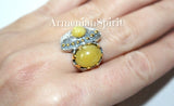 Silver 925 ring jadeite yellow