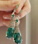 Earrings Silver 925 Blue topaz marcasite