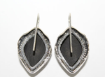 Silver 925 Ring Earrings Black onyx white zircon