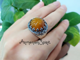 Silver 925 ring Yellow agate