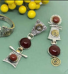 Earrings silver 925 Gold plated Agate Armenian Spirit