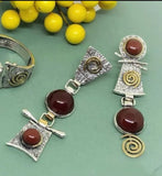 Earrings silver 925 Gold plated Agate Armenian Spirit