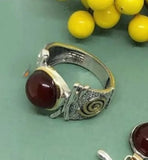 Ring silver 925 gilded Carnelian