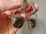 Earrings ring silver 925 Labradorite Armenian Spirit