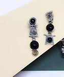 Your woman dreams of beautiful jewelry, but you don’t know where to buy unusual earrings and a ring made of silver? Does your woman love unusual handmade silver jewelry with natural stones? These jewelry are made especially for her. The earrings are asymmetrical and with a black stone.