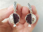 Set Ring Earrings pomegranate Silver 925