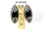 Very big earrings 925 Silver Black Onyx stone