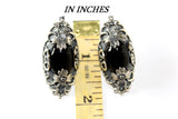 Very big earrings 925 Silver Black Onyx stone