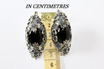 Very big earrings 925 Silver Black Onyx stone