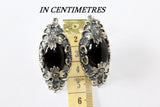 Very big earrings 925 Silver Black Onyx stone