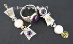 Set silver 925 Earrings ring Amethyst pink quartz