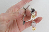 Set silver 925 Earrings ring Amethyst pink quartz