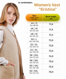 Women vest 100% merino wool natural Blue pattern