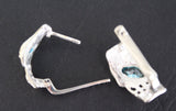 Earrings Gold and silver 925 Black zircon Eyes gemstone