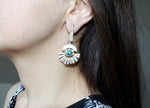SET Ring earrings chrysocolla silver 925 gilded