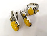 SILVER Earrings 925 Gold plated Natural labradorite
