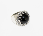 Silver 925 Ring Earrings Black onyx