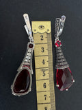 Earrings Silver 925 Blue topaz marcasite