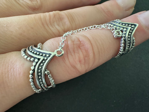 Double ring Sterling silver 925