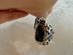 Silver 925 Earrings Ring amethyst drusy