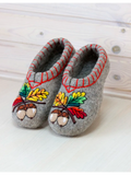 Chuni sheep wool 100% gray slippers Аcorns