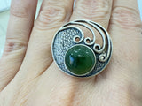 Ring earring agate sterling silver 925