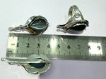 Silver 925 Earrings Ring gray tiger eye