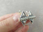 Set Ring Earrings rhombus Silver 925