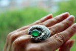 Jadeite green Ring Silver 925