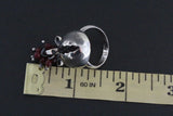 Pendant pomegranate Sterling silver 925 jewelry natural garnet One Of a Kind