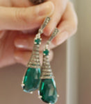 Earrings Silver 925 Red stone Marcasite