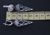 Long earrings 5 cm made of sterling silver 925 is a beautiful copliment to your traditional Armenian daraz dress for fo ances. You can buy these earrings online with Paypal Master card or visa card.