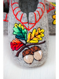 Chuni sheep wool 100% gray slippers Аcorns