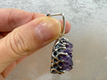 Silver 925 Earrings Ring amethyst drusy