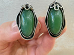 Ring earring green jade silver 925