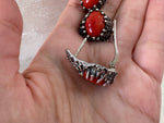 Set Earrings Ring silver 925 orange agate