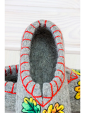 Chuni sheep wool 100% gray slippers Аcorns