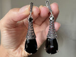 Earrings Silver 925 Blue topaz marcasite